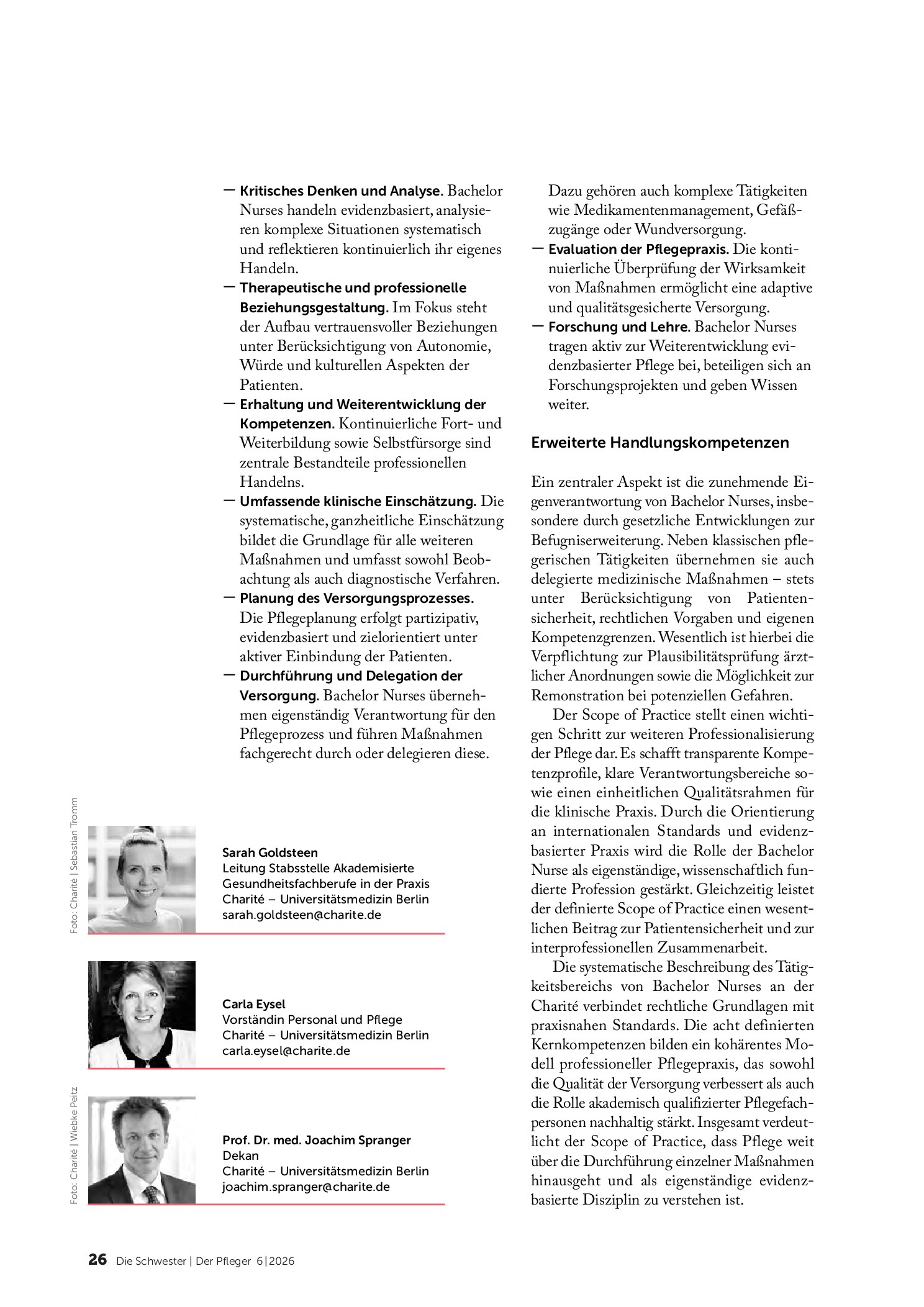 Vorschauseite 3: Klare Rollen, klare Verantwortung: Scope of Practice an der Charité