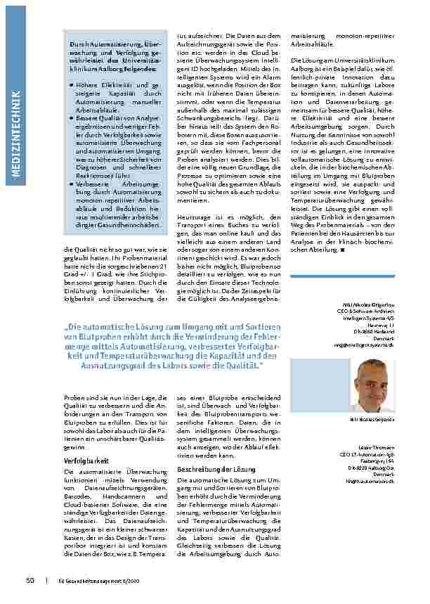 Vorschauseite 3: Die intelligente Versandbox - Hospital 4.0 für klinische Labors