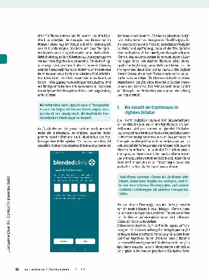 Vorschauseite 5: Die Ergotherapiepraxis der Zukunft oder das Zusammenwachsen von therapeutischer Arbeit, E-Health und KI