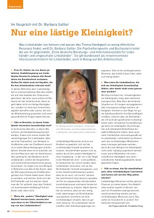Vorschauseite 1: Im Gespräch mit Dr. Barbara Sattler Nur eine lästige Kleinigkeit?
