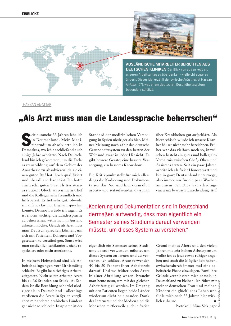 Vorschauseite 1: „Als Arzt muss man die Landessprache beherrschen“