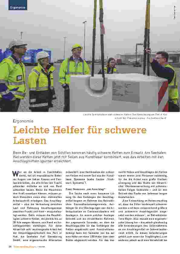 Vorschauseite 1: Ergonomie: Leichte Helfer für schwere Lasten