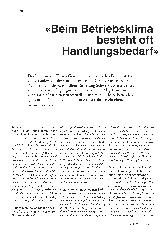 Vorschauseite 1: "Beim Betriebsklima besteht oft Handlungsbedarf."