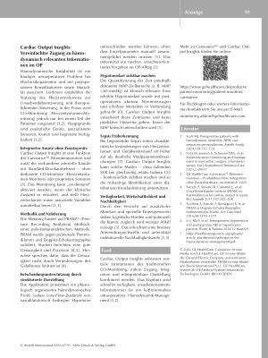 Vorschauseite 1: Cardiac Output Insights: Vereinfachter Zugang zu hämodynamisch relevanten Informationen im OP