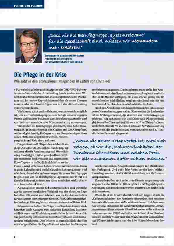 Vorschauseite 1: Die Pflege in der Krise: Wie geht es den professionell Pflegenden in Zeiten von COVID-19?