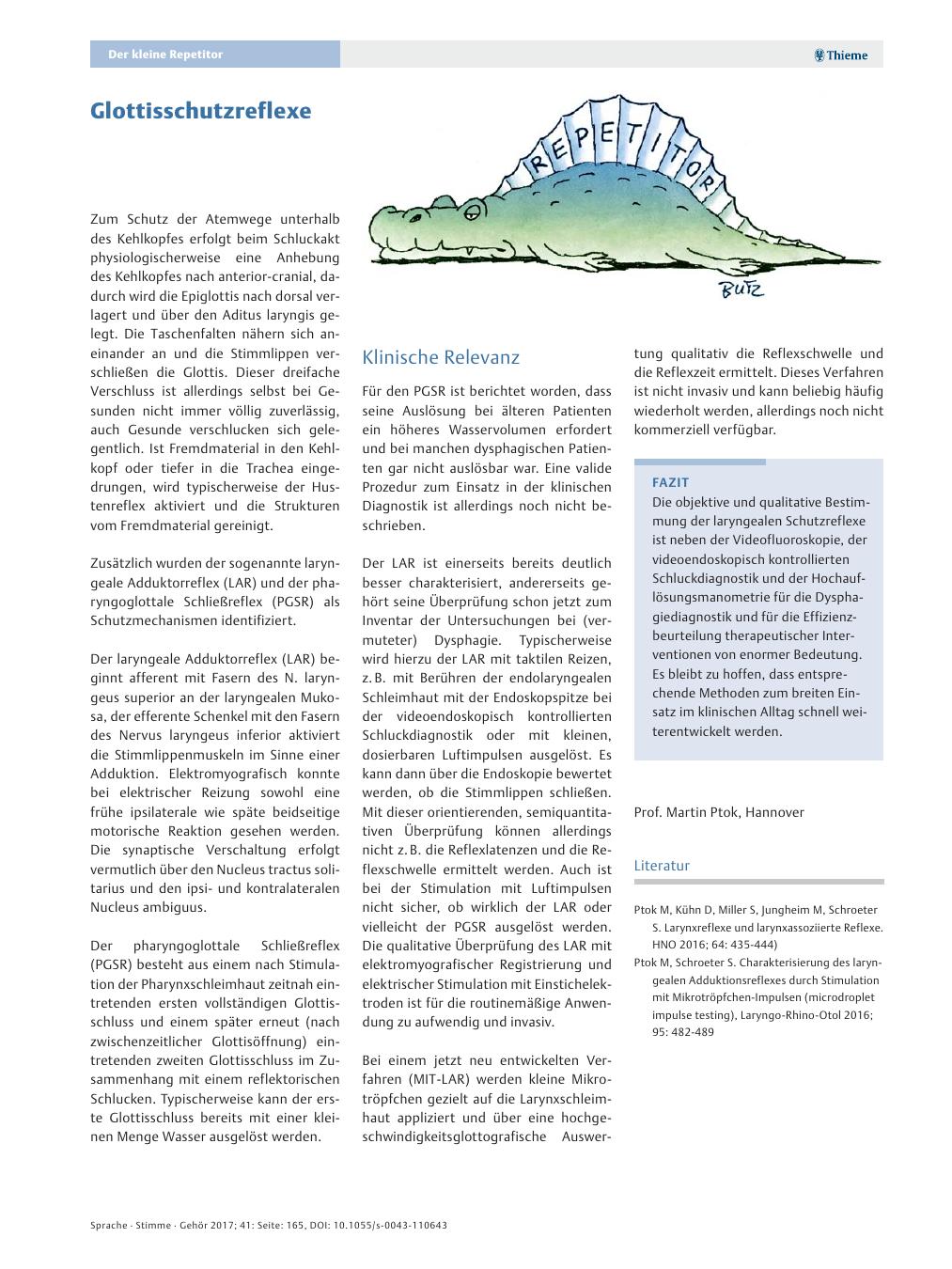 Vorschauseite 1: Glottisschutzreflexe