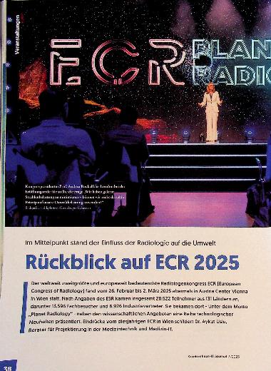 Vorschauseite 1: Im Mittelpunkt stand der Einfluss der Radiologie auf die Umwelt Rückblick auf ECR 2025