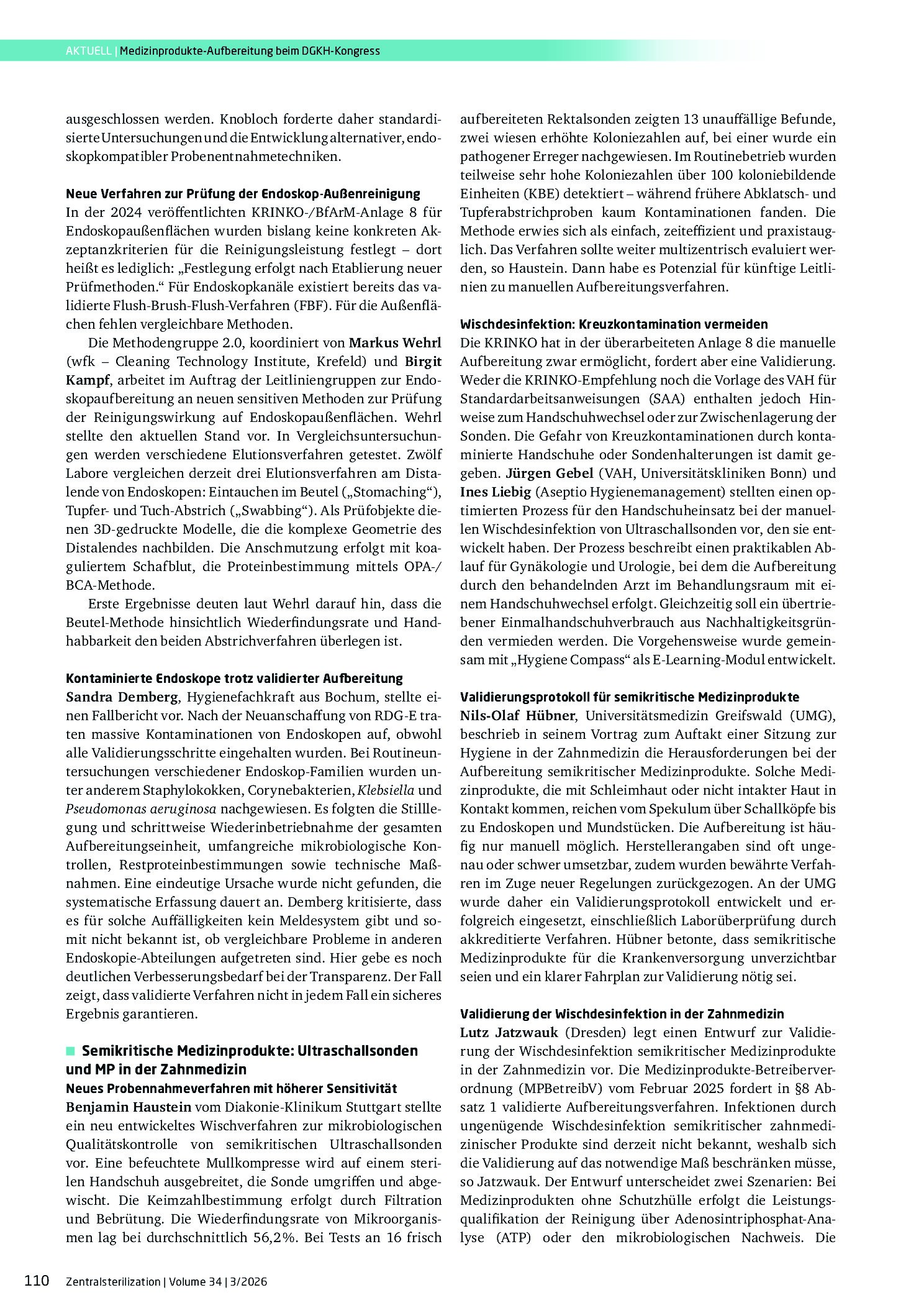Vorschauseite 3: Medizinprodukte-Aufbereitung beim DGKH-Kongress