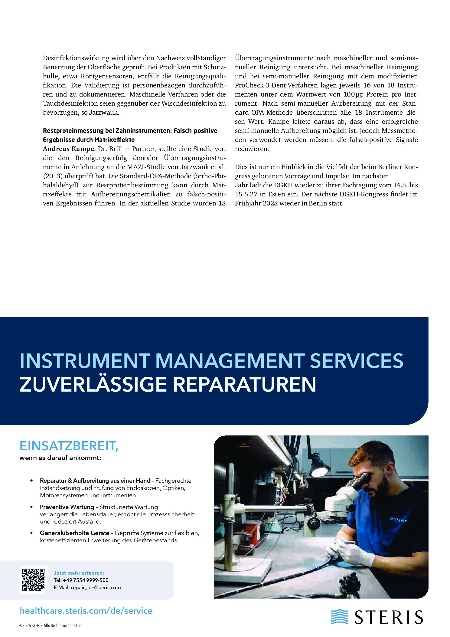 Vorschauseite 4: Medizinprodukte-Aufbereitung beim DGKH-Kongress