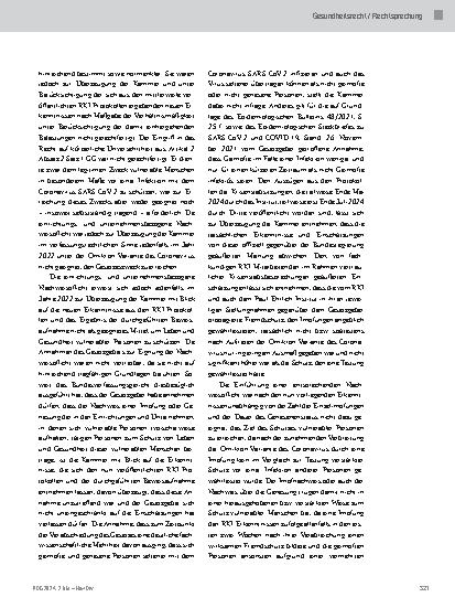 Vorschauseite 3: Verfassungsmäßigkeit der einrichtungsbezogenen Impfpflicht