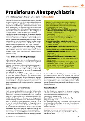Vorschauseite 1: Praxisforum Akutpsychiatrie