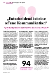 Vorschauseite 1: "Entscheidend ist eine offene Kommunikation."