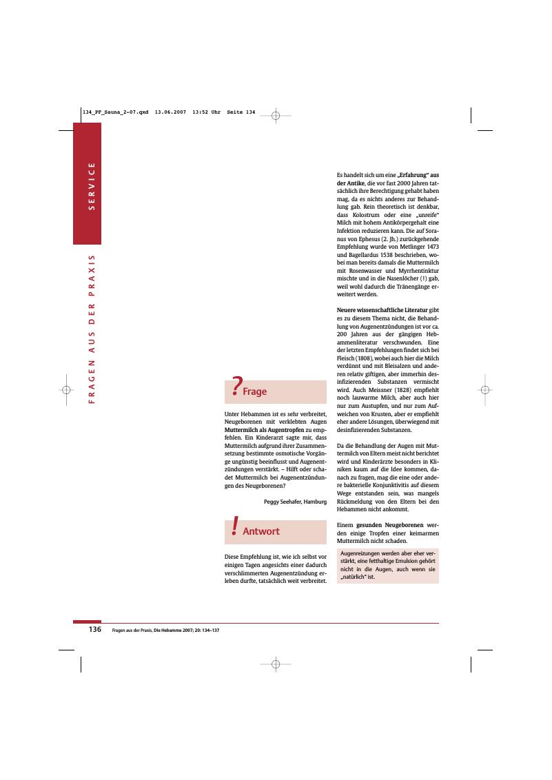Vorschauseite 1: Muttermilch als Augentropfen