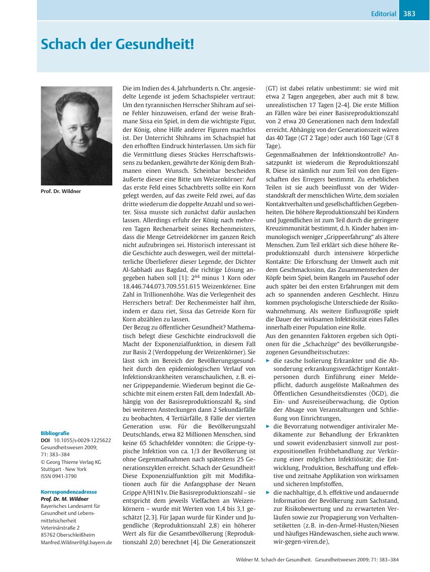 Vorschauseite 1: Schach der Gesundheit!