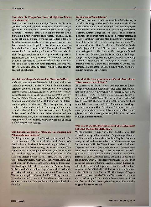Vorschauseite 3: „Pflegende sprechen spät oder gar nicht über ihre Dilemmata. “