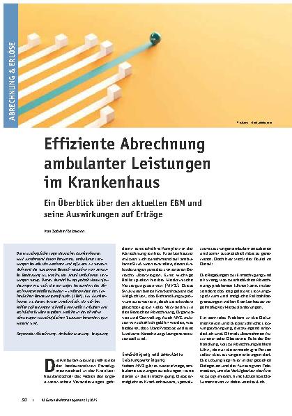 Vorschauseite 1: Effiziente Abrechnung ambulanter Leistungen im Krankenhaus