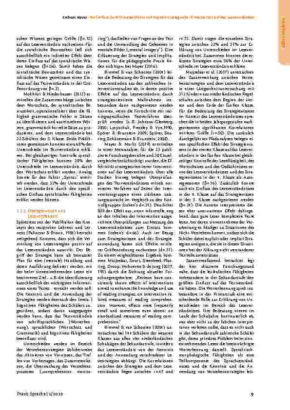 Vorschauseite 5: Der Einfluss (schrift-)sprachlicher und kognitiv-strategischer Kompetenzen auf das Leseverständnis von Schülern mit sonderpädagogischem Förderbedarf