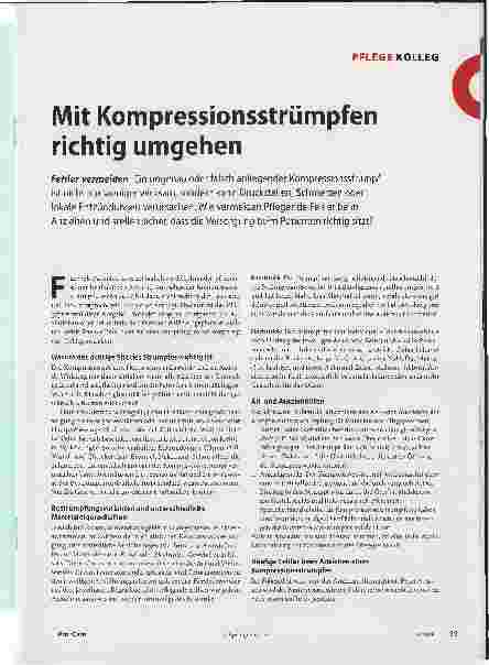 Vorschauseite 1: Mit Kompressionsstrümpfen richtig umgehen