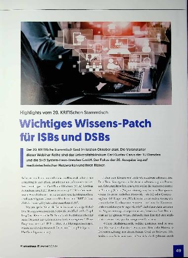 Vorschauseite 1: Highlights vom 20. KRITISchen Stammtisch: Wichtiges Wissens-Patch für ISBs und DSBs
