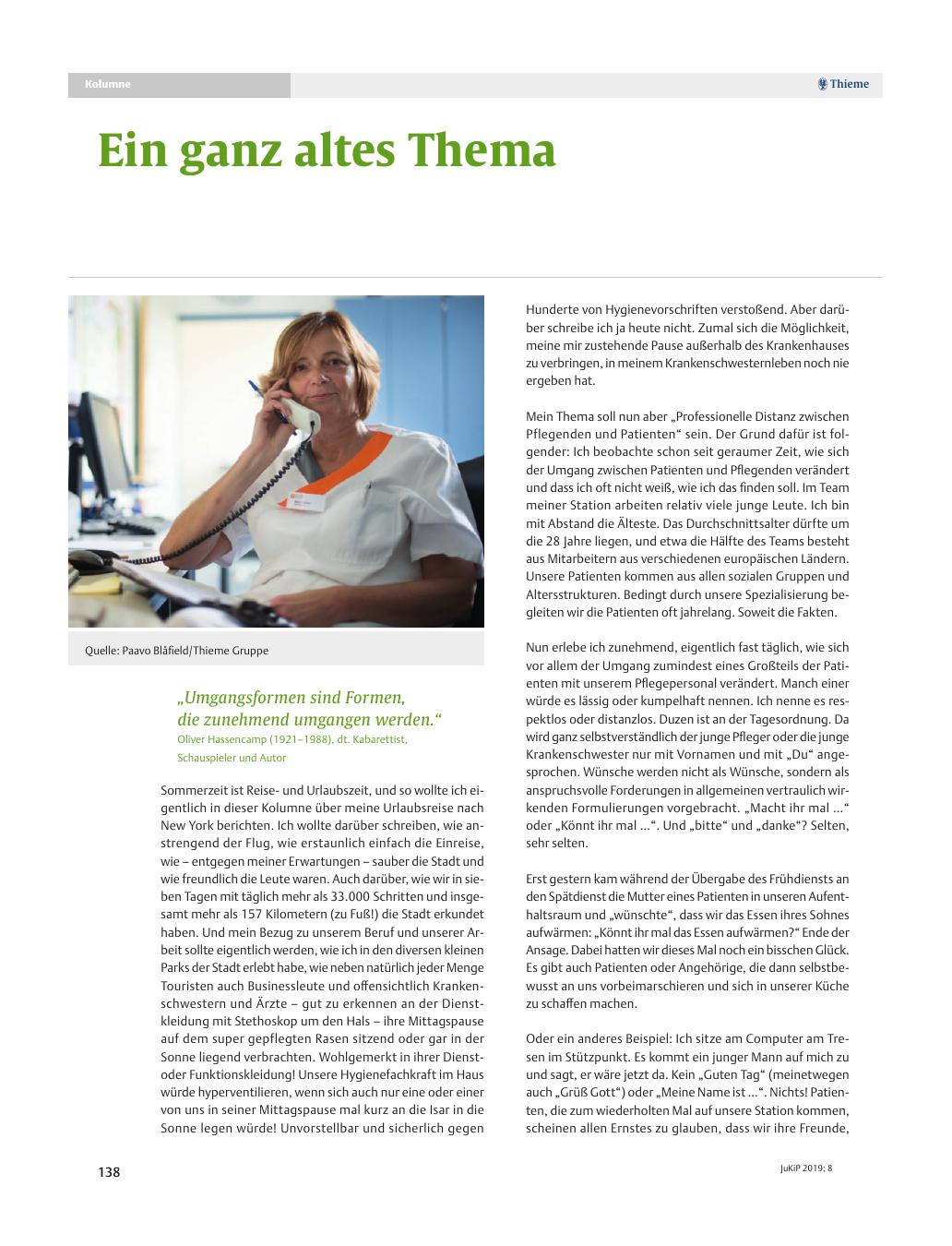 Vorschauseite 1: Ein ganz altes Thema