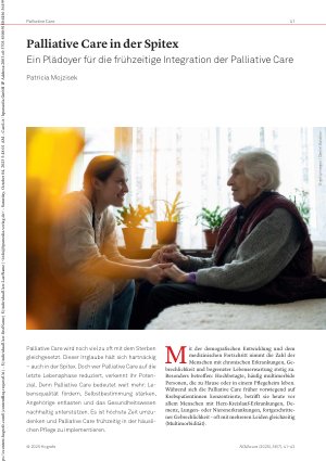 Vorschauseite 1: Palliative Care in der Spitex Ein Plädoyer für die frühzeitige Integration der Palliative Care