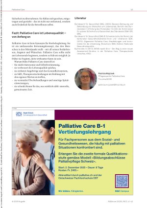 Vorschauseite 3: Palliative Care in der Spitex Ein Plädoyer für die frühzeitige Integration der Palliative Care