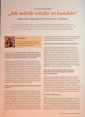 Vorschauseite 1: „Ich würde wieder so handeln^ Begleitung bei „Siggis letzter Reise“ in die Schweiz - ein Rückblick