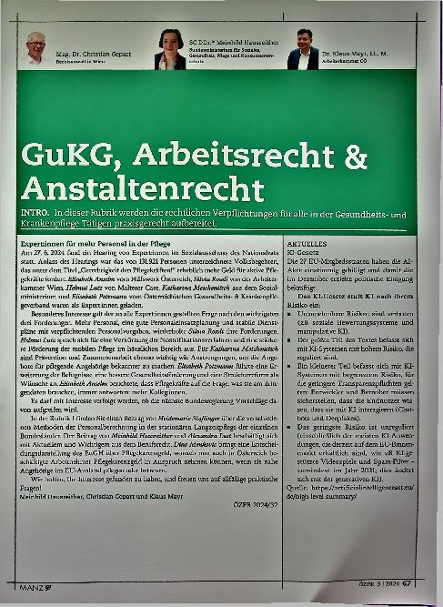 Vorschauseite 1: Personalberechnung in der stationären Langzeitpflege