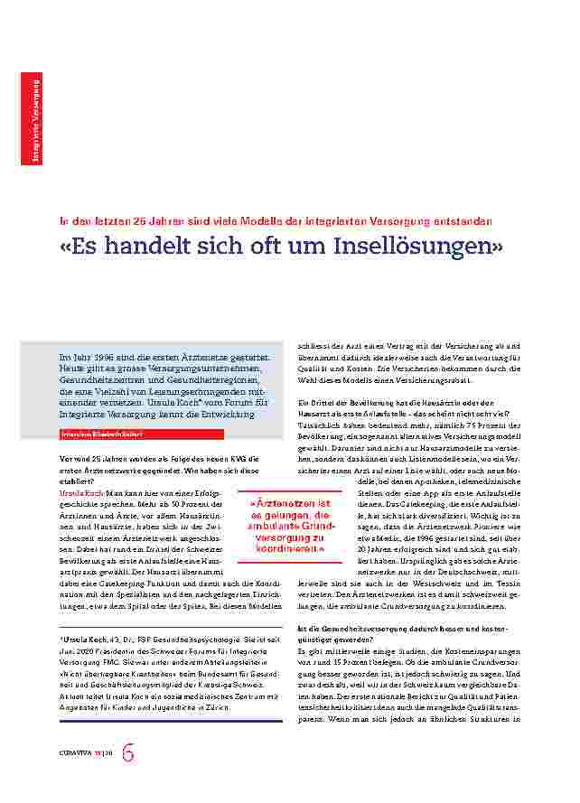 Vorschauseite 1: "Es handelt sich oft um Insellösungen."