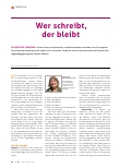 Vorschauseite 1: Wer schreibt, der bleibt