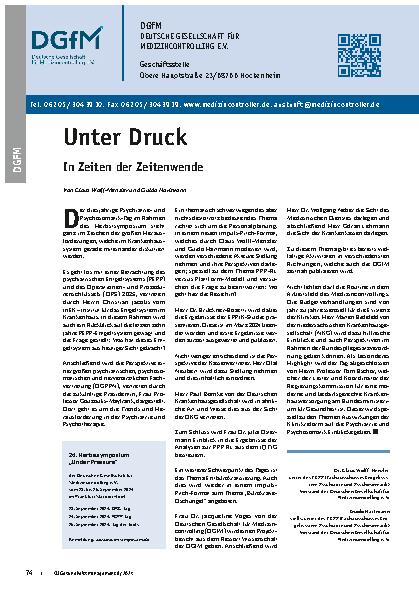 Vorschauseite 1: Unter Druck in Zeiten der Zeitenwende