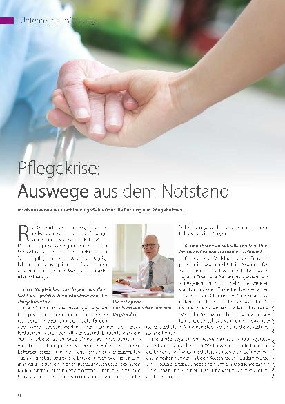 Vorschauseite 1: Pflegekrise: Auswege aus dem Notstand