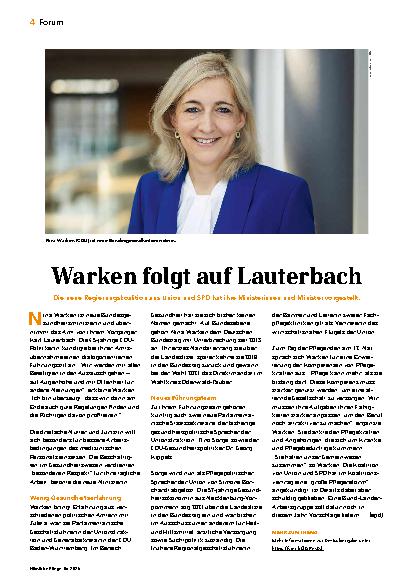Vorschauseite 1: Warken folgt auf Lauterbach