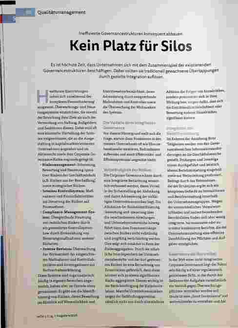 Vorschauseite 1: Ineffiziente Governancestrukturen konsequent abbauen. Kein Platz für Silos.