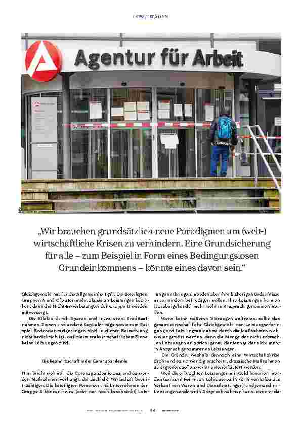 Vorschauseite 3: Corona und das Grundeinkommen