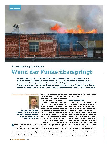 Vorschauseite 1: Brandgefährdungen im Betrieb - Wenn der Funke überspringt