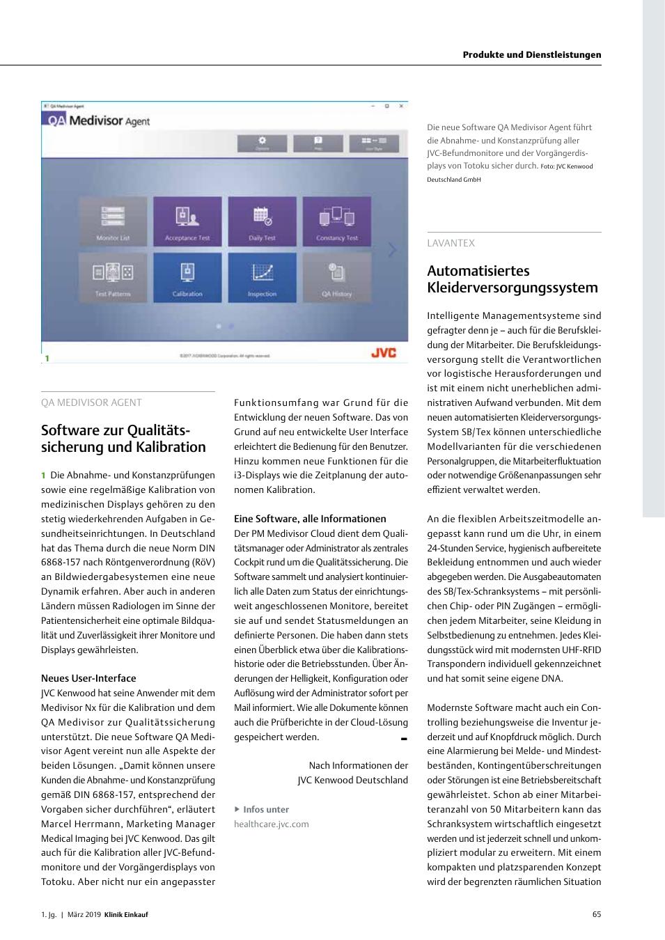 Vorschauseite 1: QA Medivisor Agent: Software zur Qualitätssicherung und Kalibration