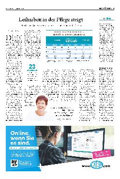 Vorschauseite 1: Leiharbeit in der Pflege steigt.