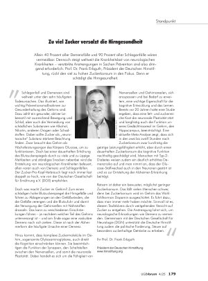 Vorschauseite 1: Zu viel Zucker versalzt die Hirngesundheit