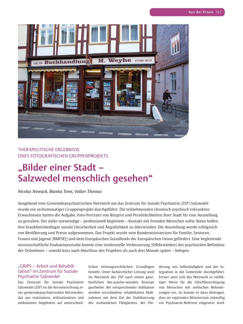Vorschauseite 1: „Bilder einer Stadt – Salzwedel menschlich gesehen”