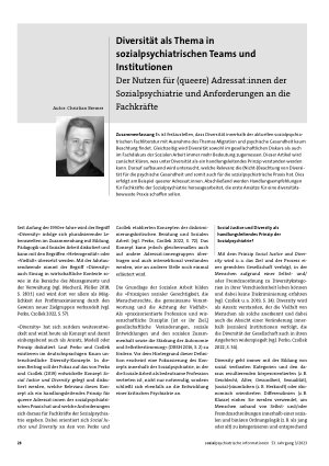 Vorschauseite 1: Diversität als Thema in sozialpsychiatrischen Teams und Institutionen. Der Nutzen für (queere) Adressat: innen der Sozialpsychiatrie und Anforderungen an die Fachkräfte
