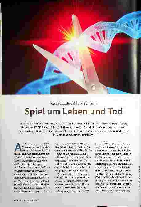 Vorschauseite 1: Was die Genschere CRISPR (nicht) kann - Spiel um Leben und Tod