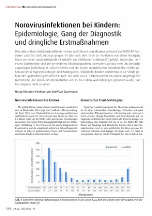 Vorschauseite 1: Norovirusinfektionen bei Kindern: Epidemiologie, Gang der Diagnostik und dringliche Erstmaßnahmen