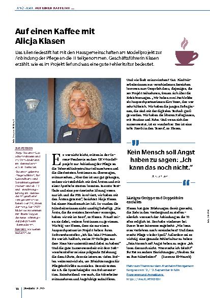 Vorschauseite 1: Auf einen Kaffee mit Alicja Klassen