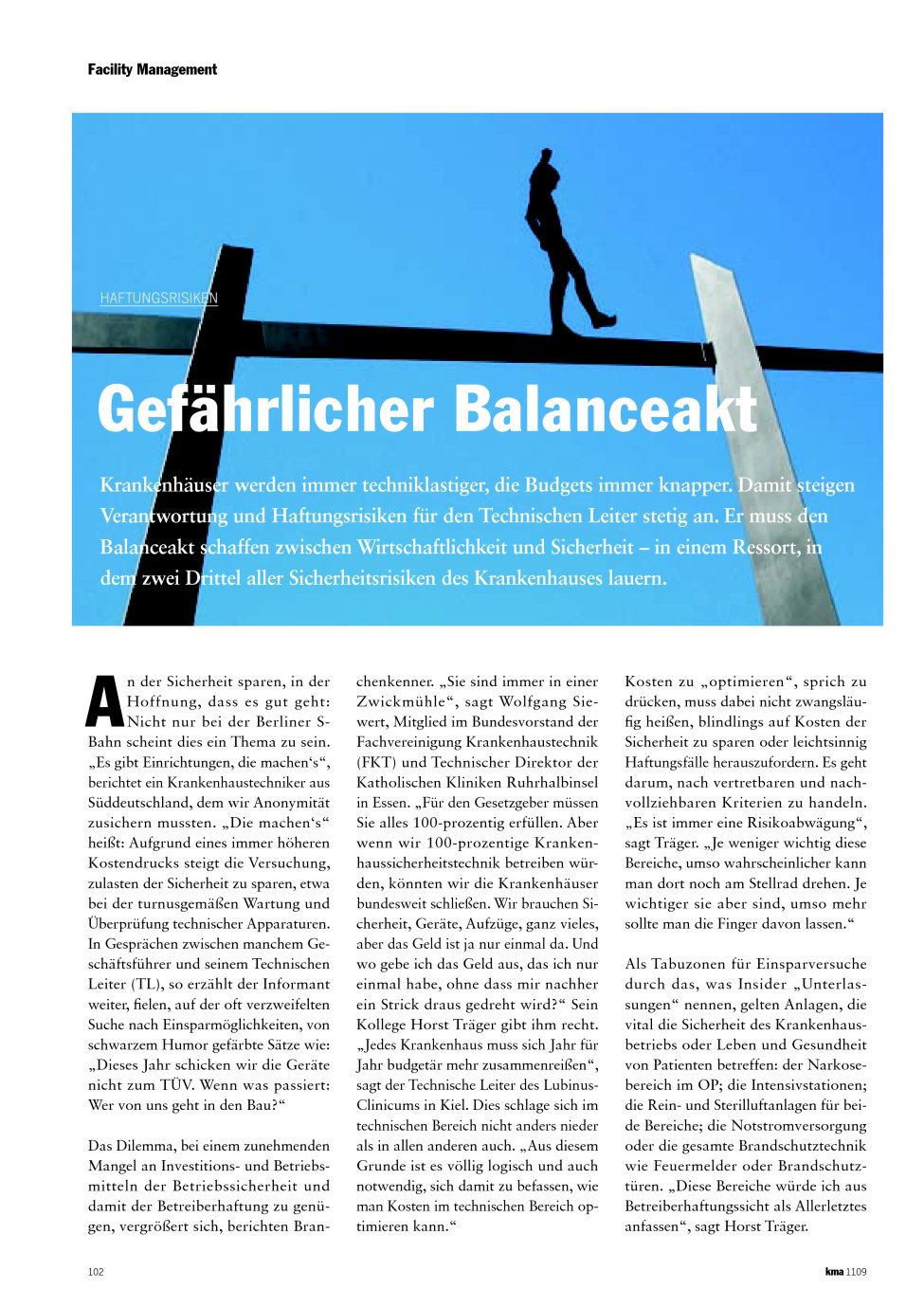 Vorschauseite 1: Gefährlicher Balanceakt