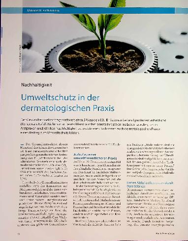 Vorschauseite 1: Nachhaltigkeit und Umweltschutz in der dermatologischen Praxis