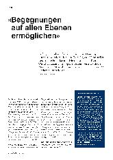 Vorschauseite 1: "Begegnungen auf allen Ebenen ermöglichen"