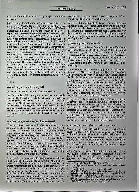 Vorschauseite 6: Kennzeichnung von Gabelbeinfleisch als Separatorenfleisch