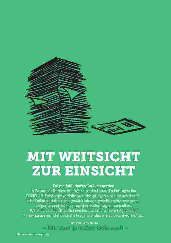 Vorschauseite 1: MIT WEITSICHT ZUR EINSICHT