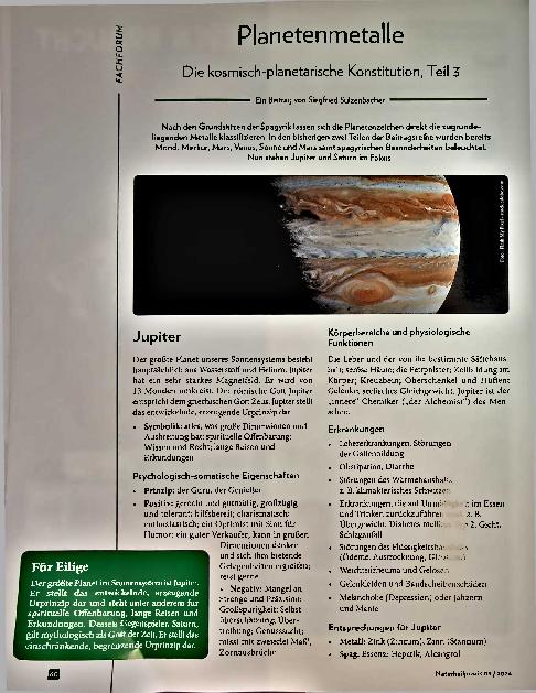 Vorschauseite 1: Planetenmetalle: Die kosmisch-planeta-rische Konstitution, Teil 3